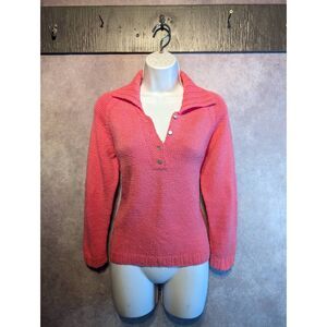 Vintage handknit pink sweater bespoke heirloom grandmacore